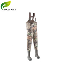 Camo chest wader with rubber boots